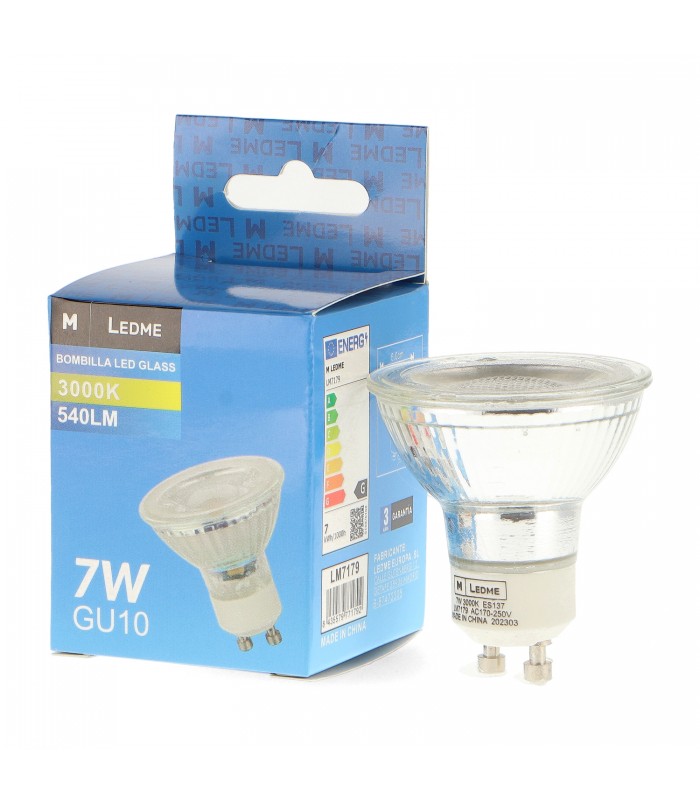 Dicroica Led GU10 Glass 7W 540Lm 38º
