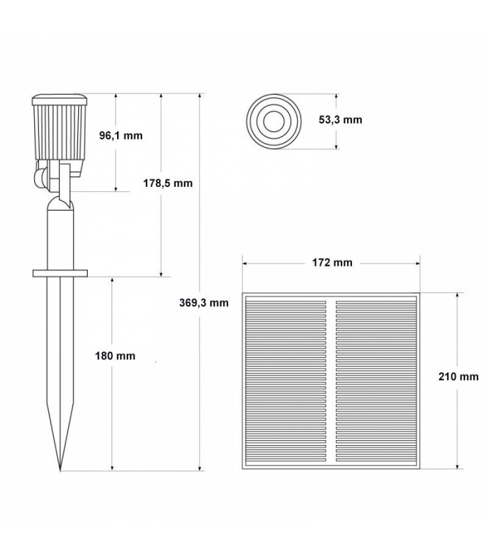 Kit 4 Estacas Led Solar ROXI 5W 100Lm IP65 Con Pincho