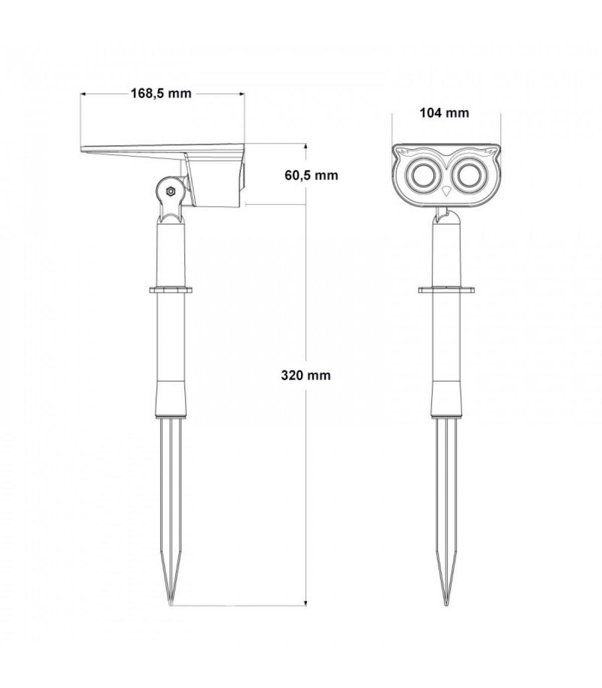 Estaca Led Solar OWL 1.5W 150Lm IP65 Con Pincho