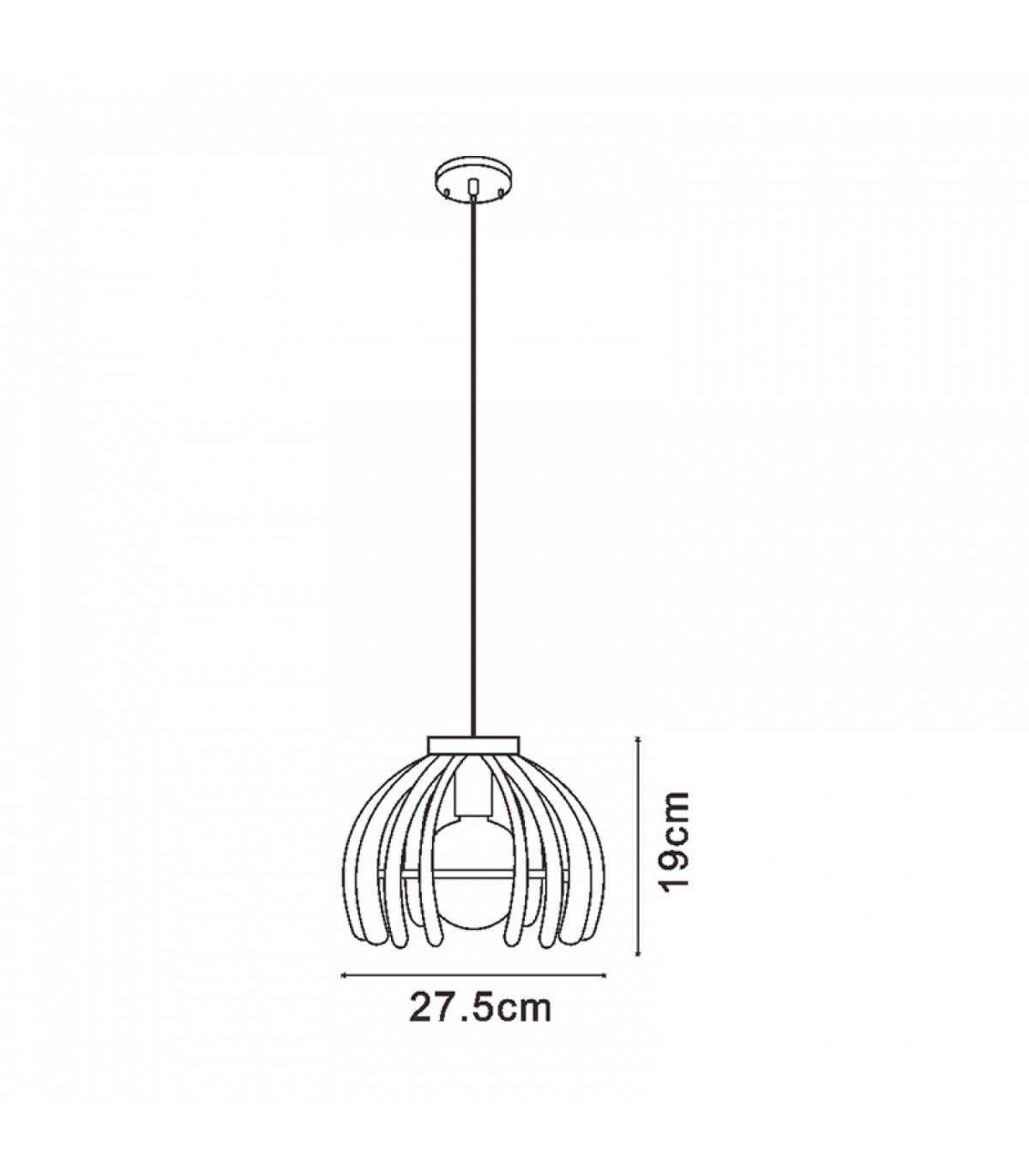 Lámpara Trang Black 1xE27 IP20