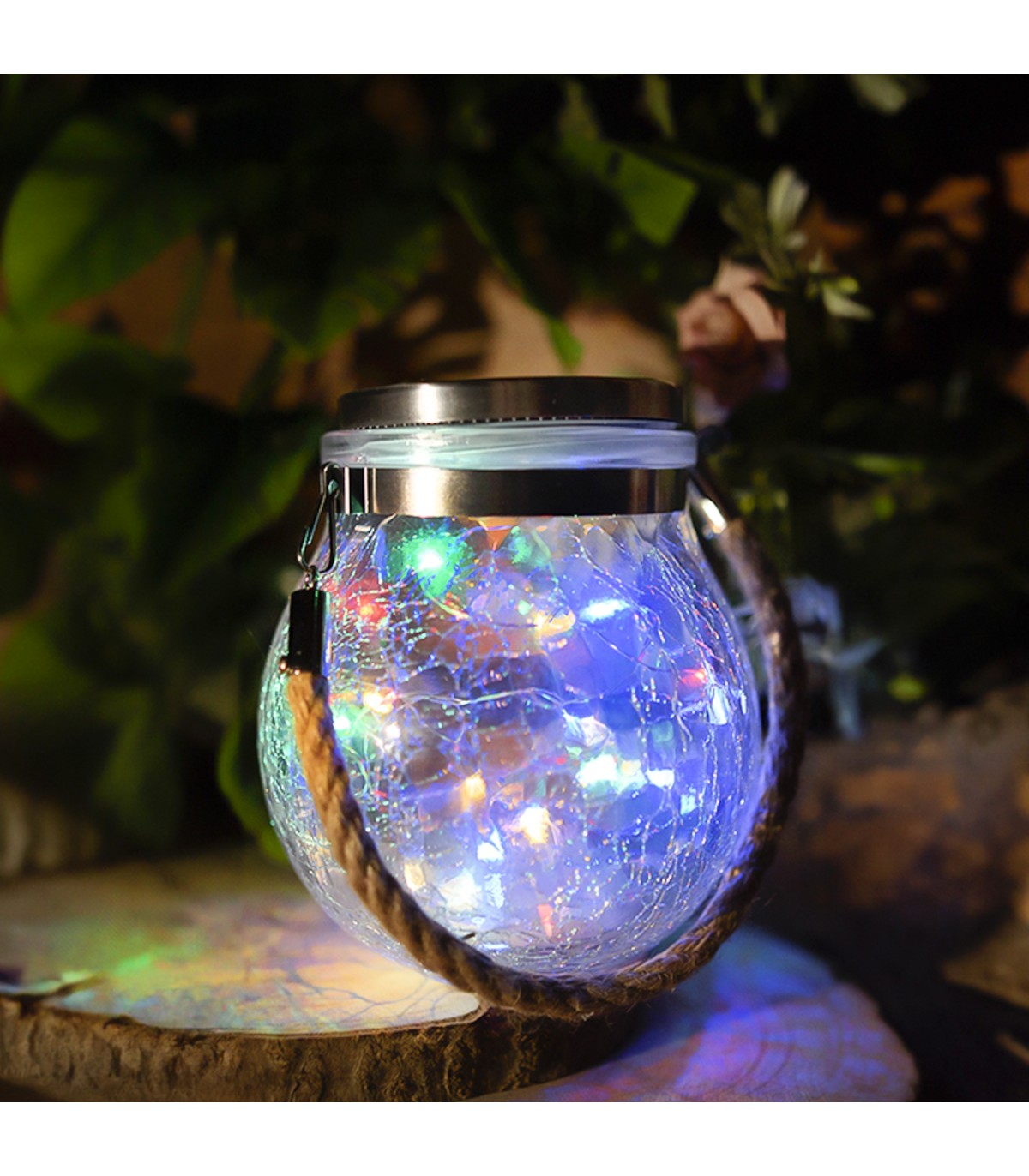 Aplique Led Solar SPHEREGLASS VINTAGE RGB