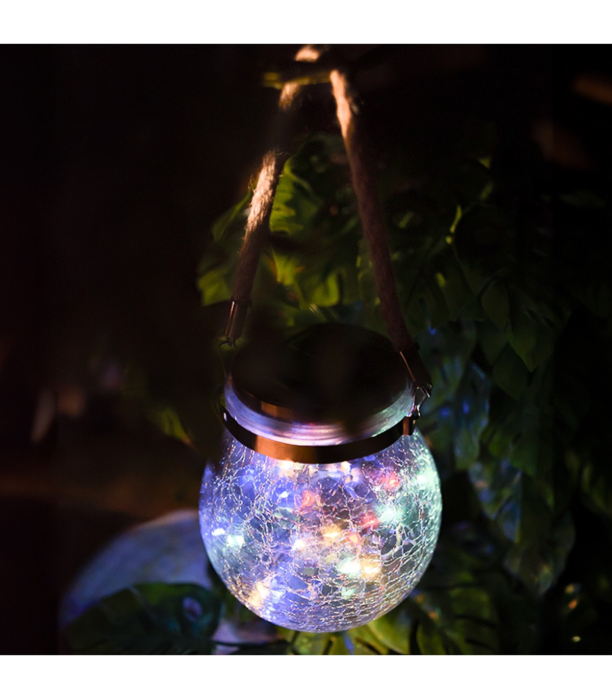 Aplique Led Solar SPHEREGLASS VINTAGE RGB