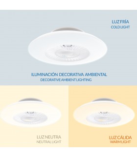 Ventilador WhitLine DC 40W 2700Lm 5 Aspas Blanco CCT