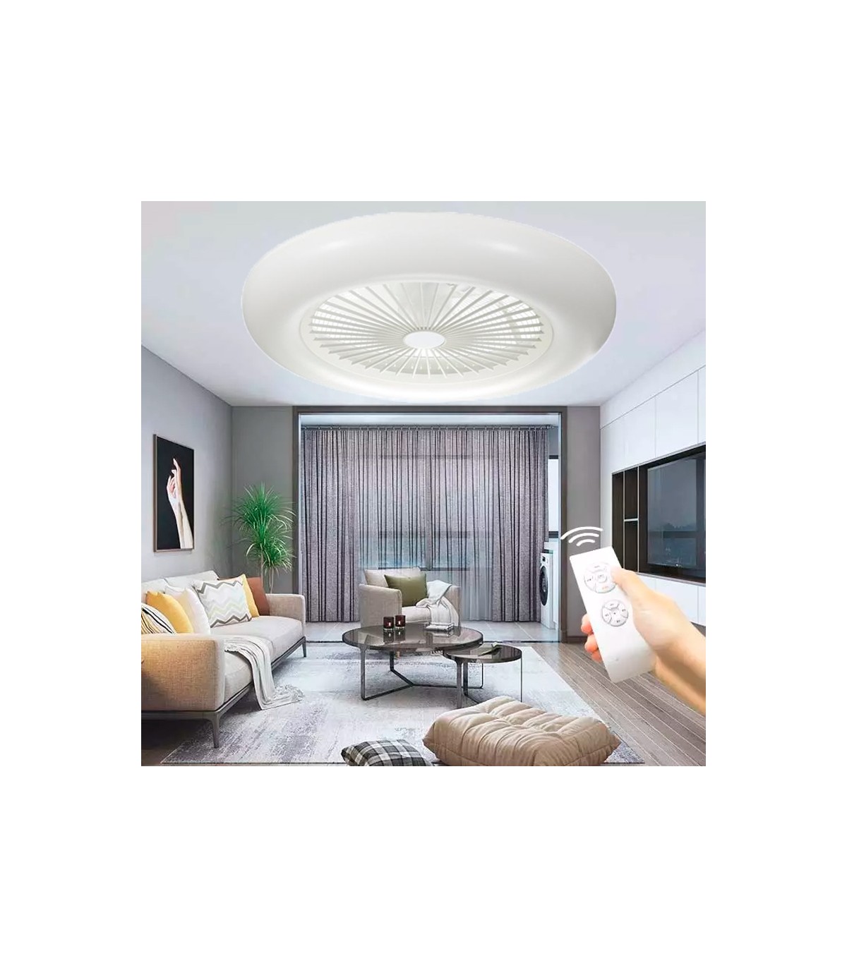 Ventilador Aero DC 40W 2400Lm 4 Aspas Blanco CCT