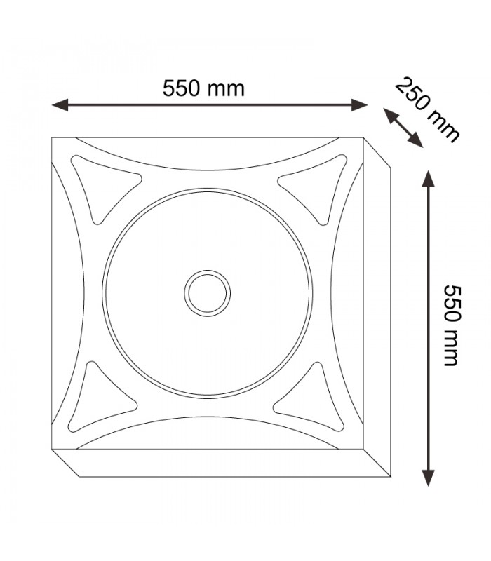 Ventilador AC Armstrong Square 68W 60x60 6 Aspas Blanco