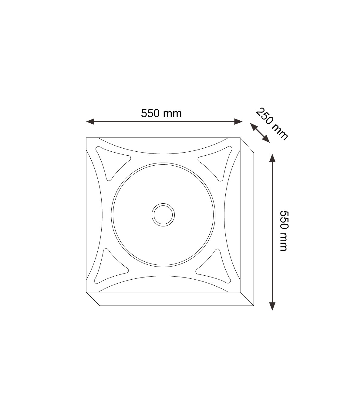 Ventilador AC Armstrong Square 68W 60x60 6 Aspas Blanco