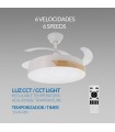 Ventilador de techo Messe APP DC 72W 3360Lm Blanco/Haya 4 Aspas CCT