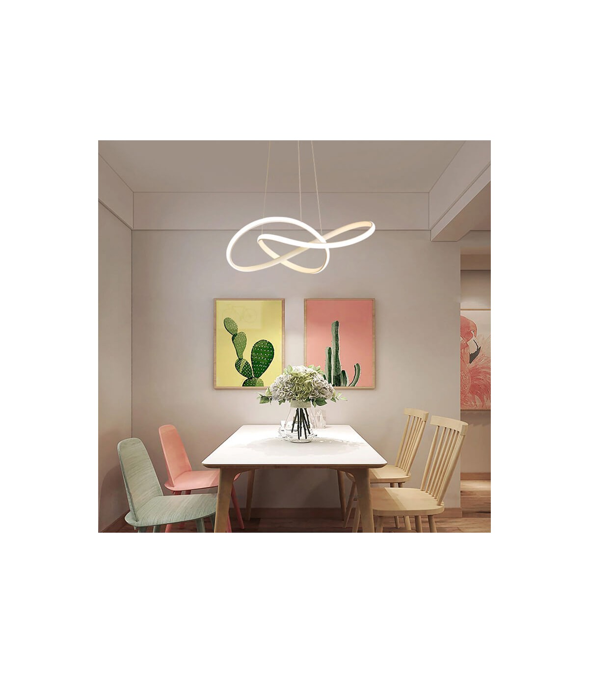 Lámpara Colgante SWIRL BLANCO 58W 5220Lm CCT