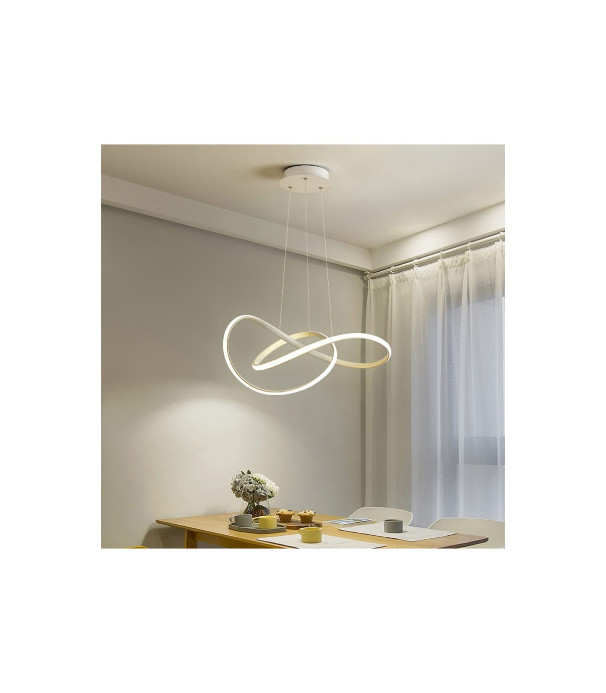 Lámpara Colgante SWIRL BLANCO 58W 5220Lm CCT