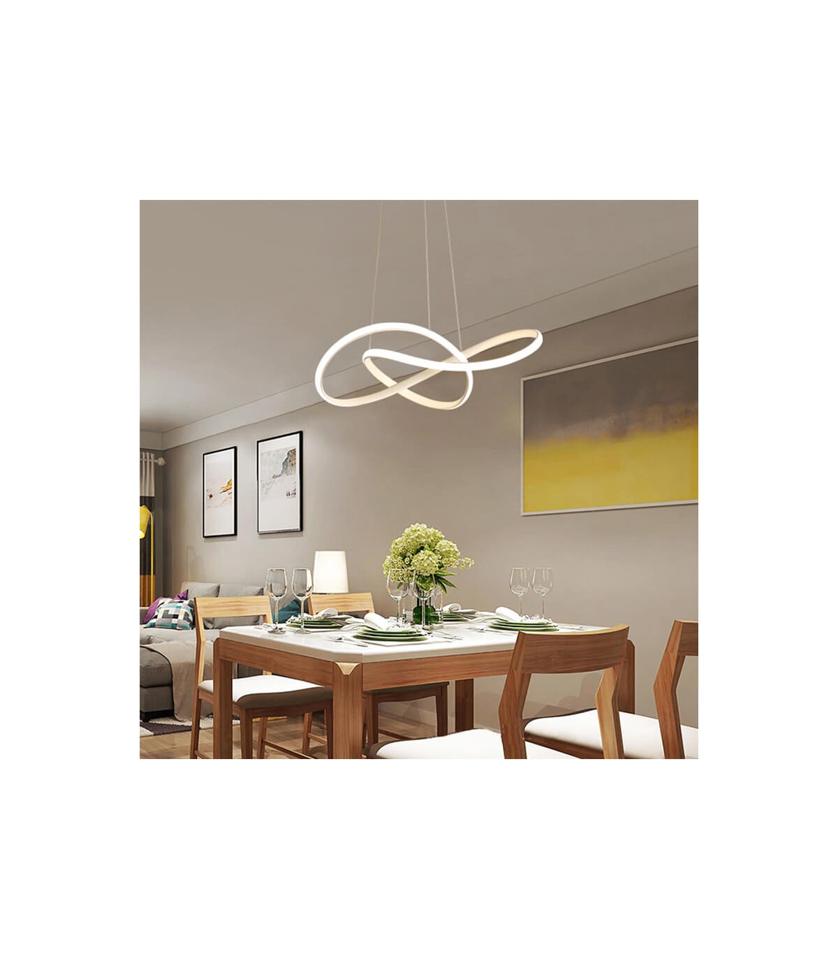 Lámpara Colgante SWIRL BLANCO 58W 5220Lm CCT