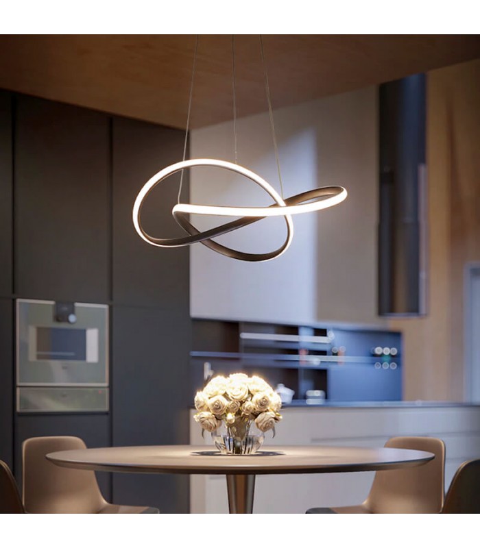 Lámpara Colgante SWIRL NEGRO 58W 5220Lm CCT