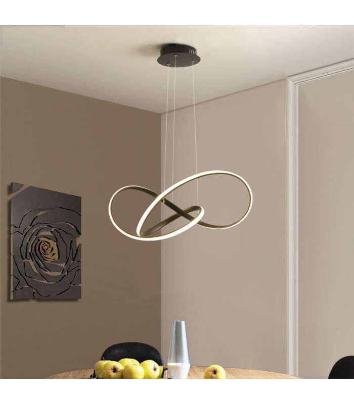 Lámpara Colgante SWIRL NEGRO 58W 5220Lm CCT