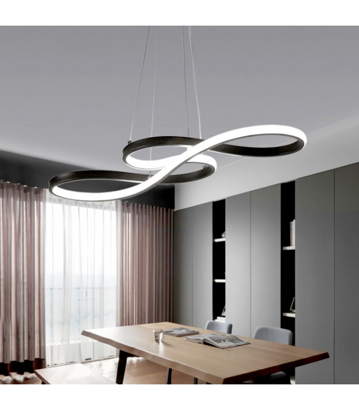 Lámpara Colgante RUHU NEGRO 45W 4050Lm CCT