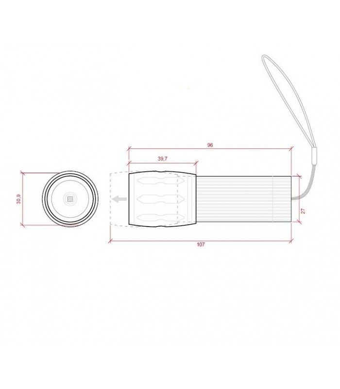 Linterna Aluminio Ultrabrillo 3W ZOOM 3R03-AAA