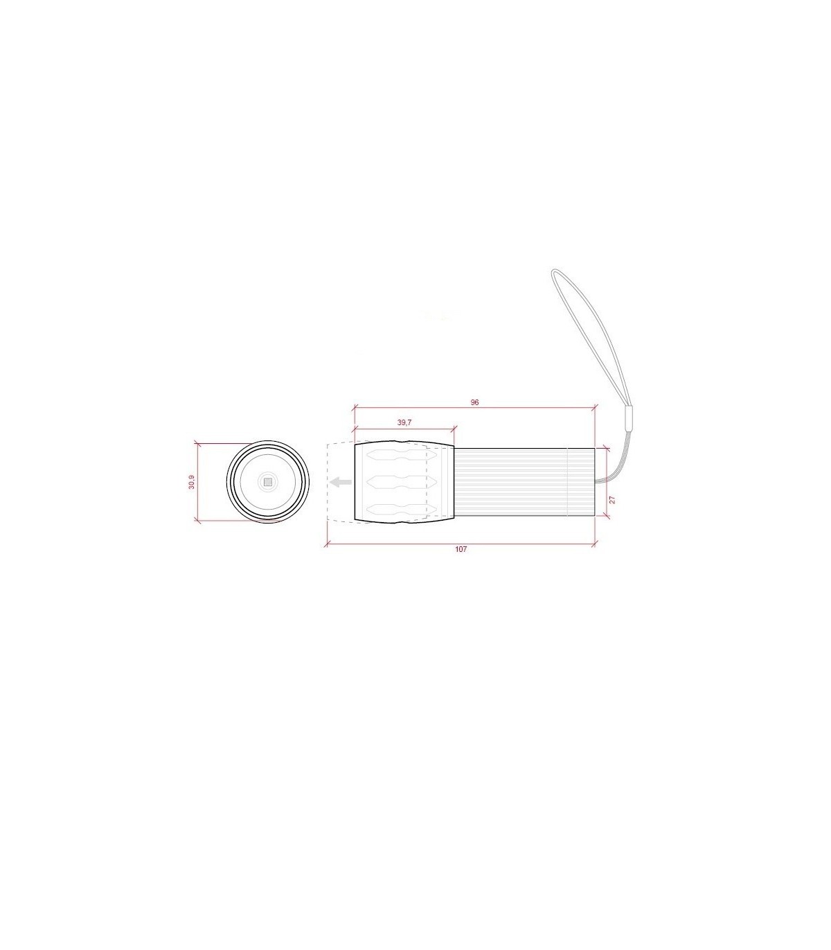 Linterna Aluminio Ultrabrillo 3W ZOOM 3R03-AAA