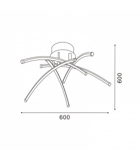 Lámpara de Techo Aranha Cromo 78W 6000Lm CCT