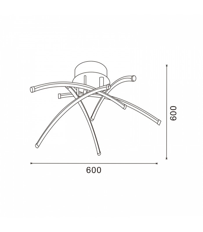 Lámpara de Techo Aranha Cromo 78W 6000Lm CCT
