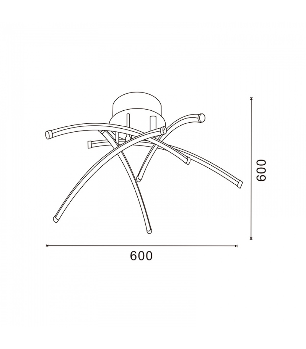 Lámpara de Techo Aranha Cromo 78W 6000Lm CCT
