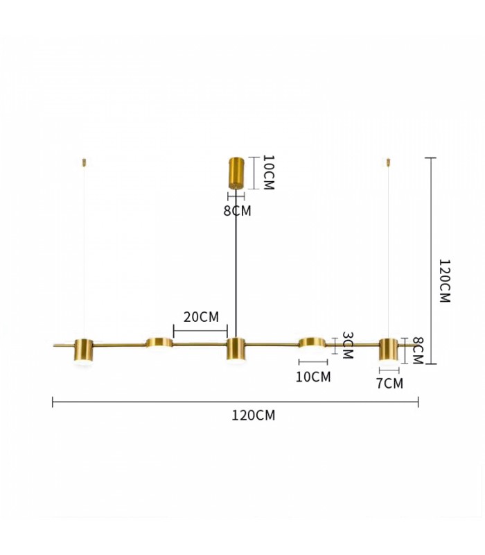 Lámpara Colgante Sixng Oro 30W 3000Lm