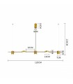 Lámpara Colgante Sixng Oro 30W 3000Lm