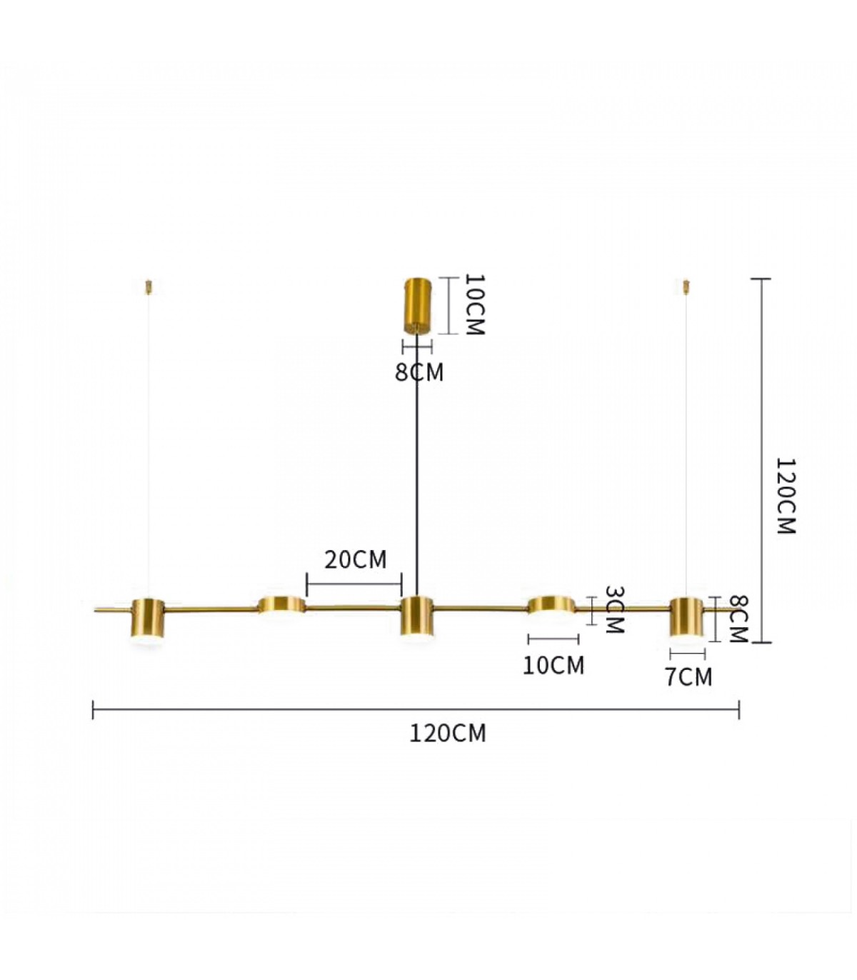 Lámpara Colgante Sixng Oro 30W 3000Lm