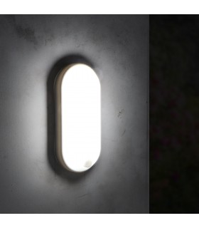Aplique Ovalado Led SPHERE 12W 960LM IP54 Con Detector De Presencia
