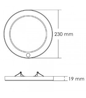 Downlight / Plafón Led KRAM con Sensor 18W 1500Lm CCT