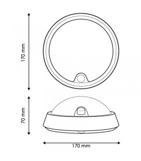 Aplique Redondo Led SPHERE 12W 960LM IP54 Con Detector De Presencia