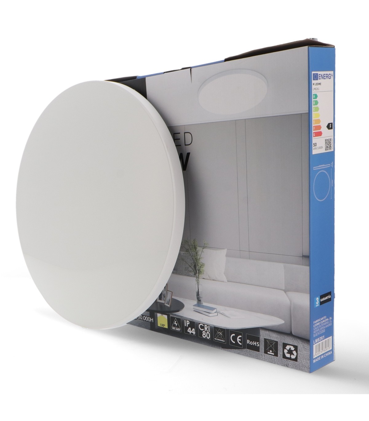 Plafón Led SENSE 50W 5000Lm IP44