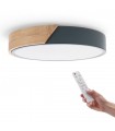 Plafón Wood Round Gris/Madera 24W 2400Lm CCT