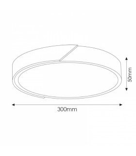 Plafón Wood Round Gris/Madera 24W 2400Lm CCT