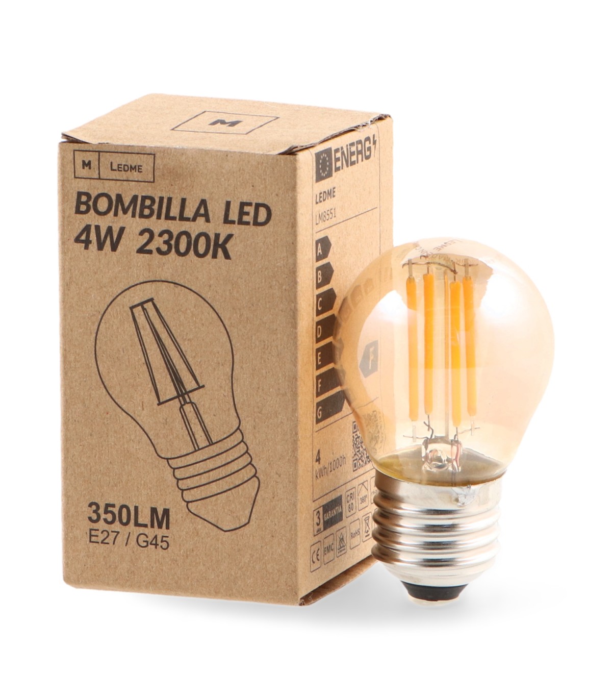 Bombilla Led Filamento 4W 350LM E27 Serie Vintage