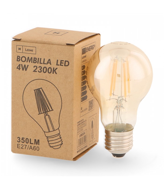 Bombilla Led Filamento A60 4W 350LM E27 Serie Vintage