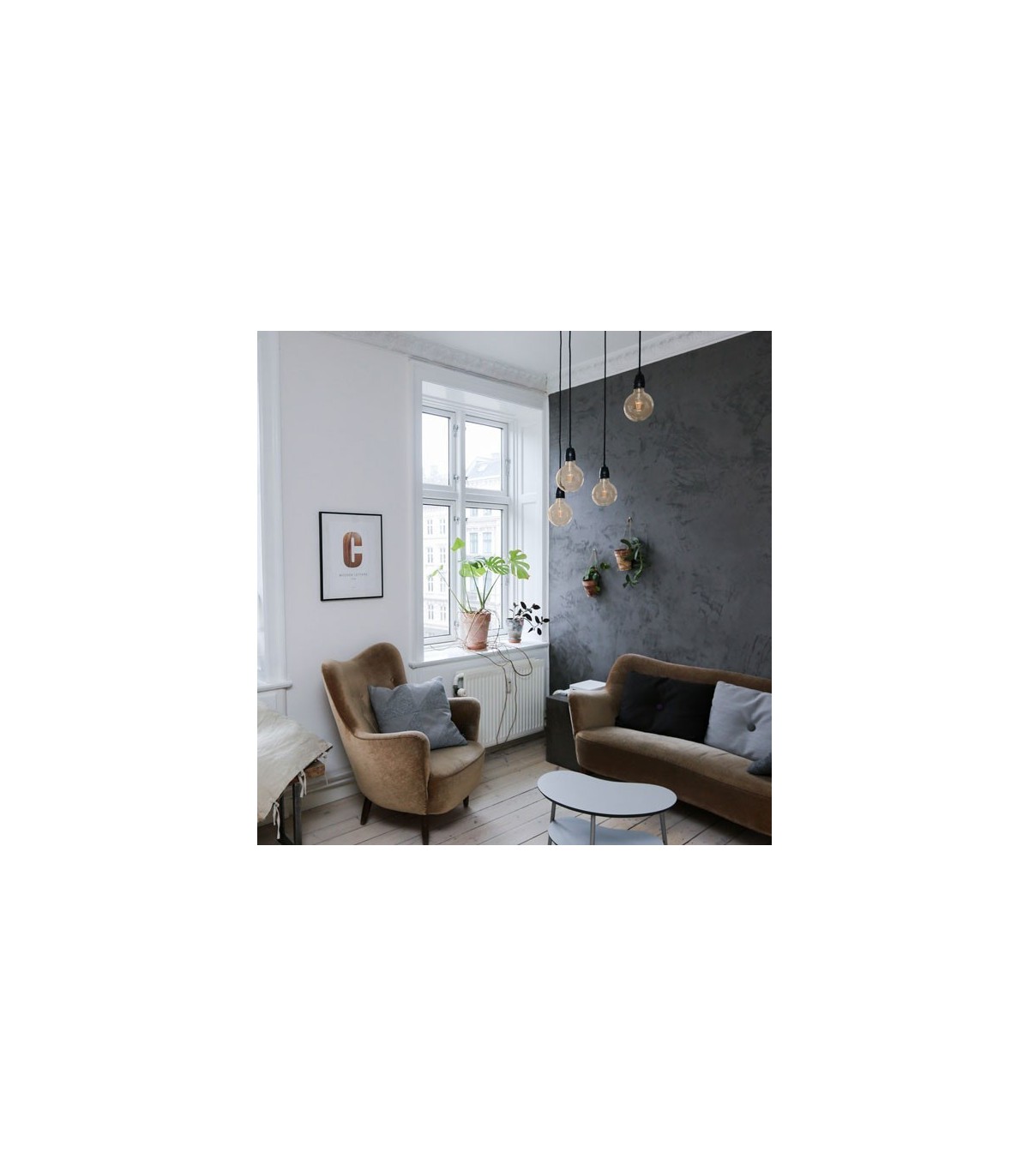 Bombilla LED filamento 6W 500Lm 360º  E27 G95 2500K Ambar Serie VINTAGE