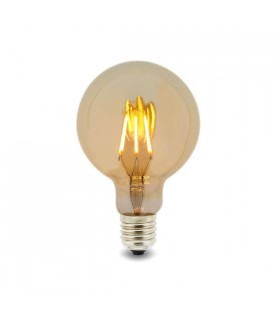 Bombilla LED filamento 6W 500Lm 360º  E27 G95 2500K Ambar Serie VINTAGE