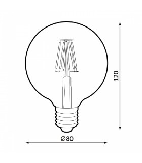 Bombilla LED filamento 6W 500Lm 360º  E27 G95 2500K Ambar Serie VINTAGE