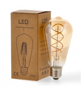 Bombilla Filamento Espiral ST64 4W 350Lm 330º E27 Serie Vintage