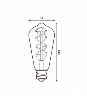 Bombilla Filamento Espiral ST64 4W 350Lm 330º E27 Serie Vintage