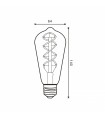 Bombilla Filamento Espiral ST64 4W 350Lm 330º E27 Serie Vintage