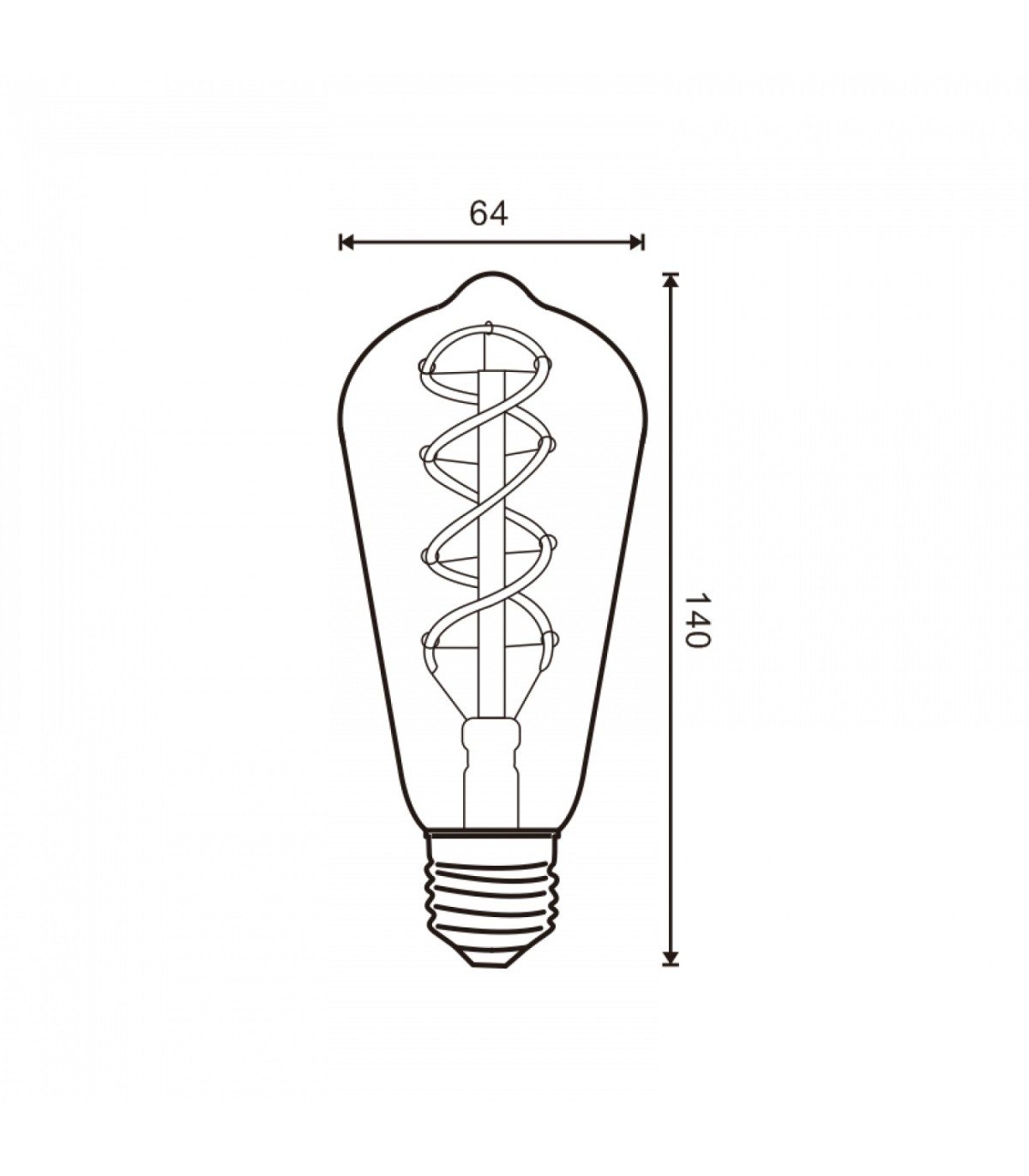 Bombilla Filamento Espiral ST64 4W 350Lm 330º E27 Serie Vintage
