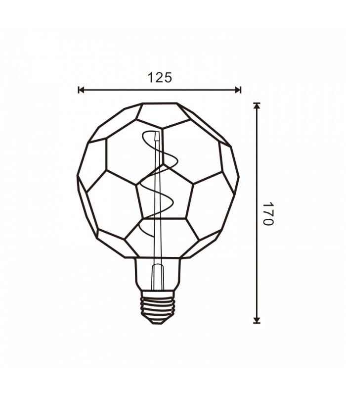 Bombilla Filamento BALL G125 4W 350Lm 330º E27 Serie Vintage