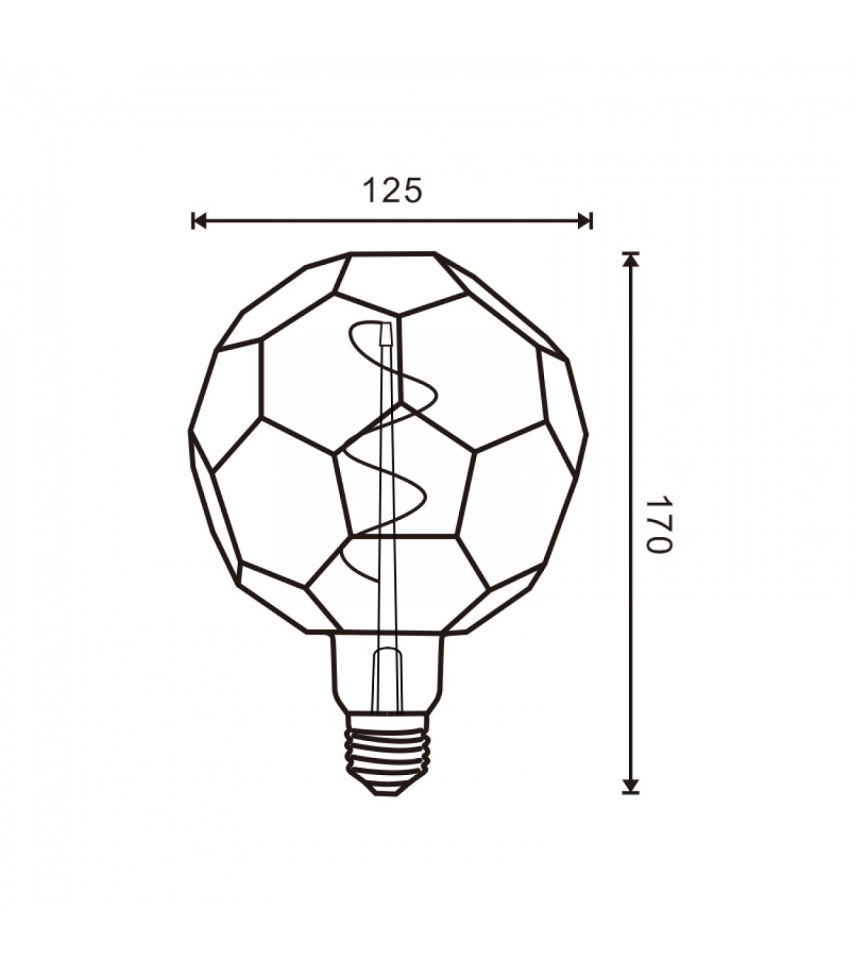 Bombilla Filamento BALL G125 4W 350Lm 330º E27 Serie Vintage