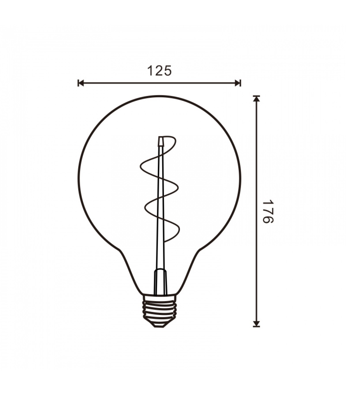 Bombilla Filamento Espiral G125 4W 350Lm 330º E27 Serie Vintage