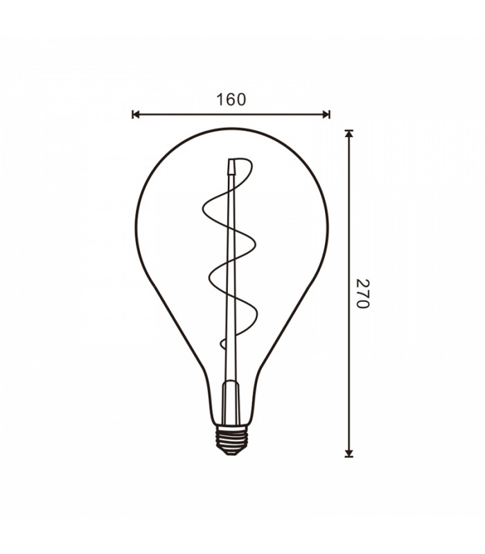 Bombilla Filamento Espiral A160 4W 350Lm 330º E27 Serie Vintage
