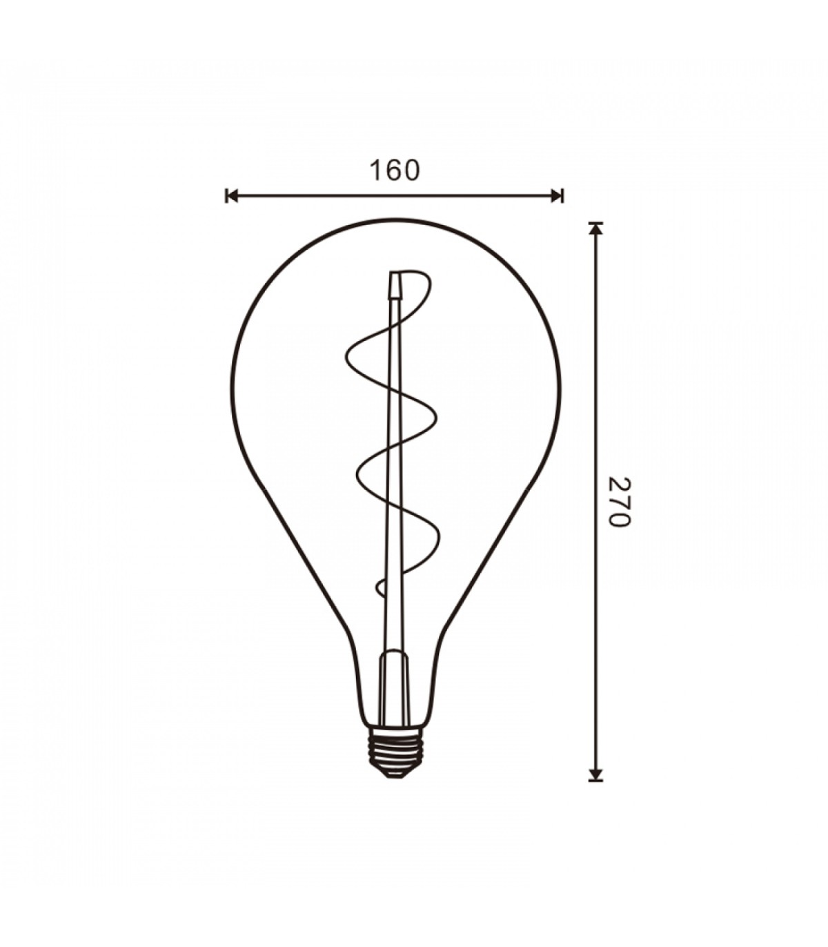 Bombilla Filamento Espiral A160 4W 350Lm 330º E27 Serie Vintage