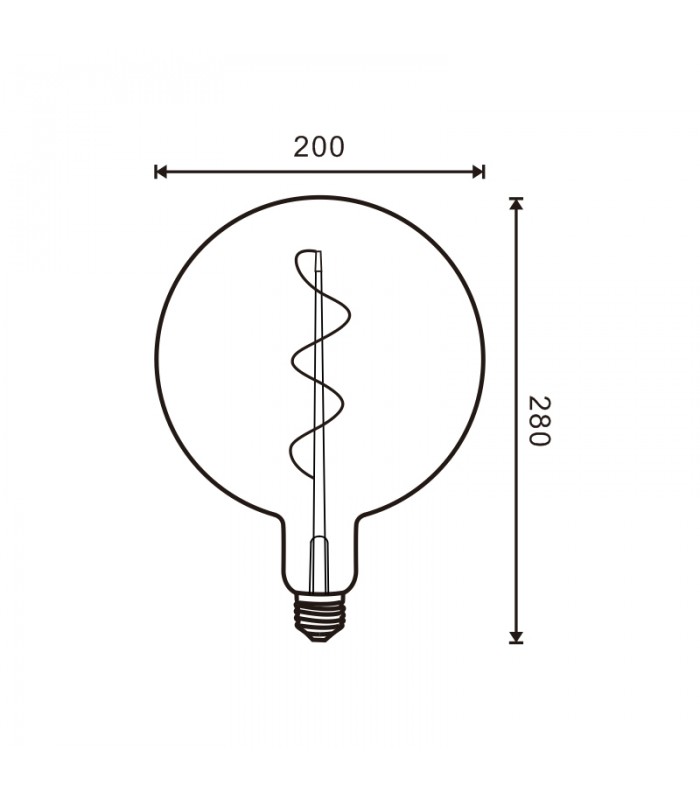 Bombilla Filamento Espiral G200 4W 350Lm 330º E27 Serie Vintage