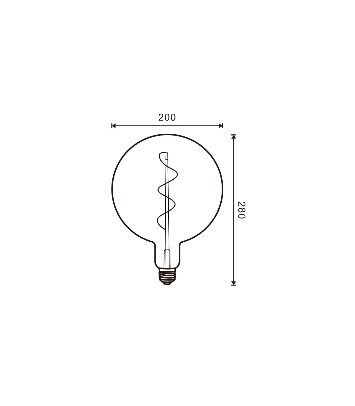 Bombilla Filamento Espiral G200 4W 350Lm 330º E27 Serie Vintage