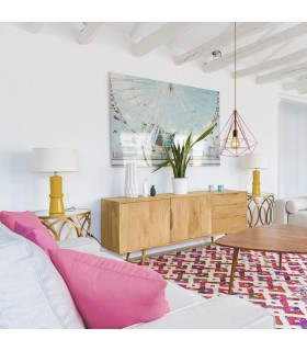 Lámpara Colgante Gumi Dorado Rosa 1xE27