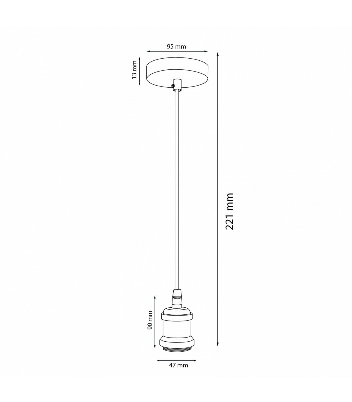 Portalámparas/Florón Nice E27 Cobre Cepillado Cable 1m