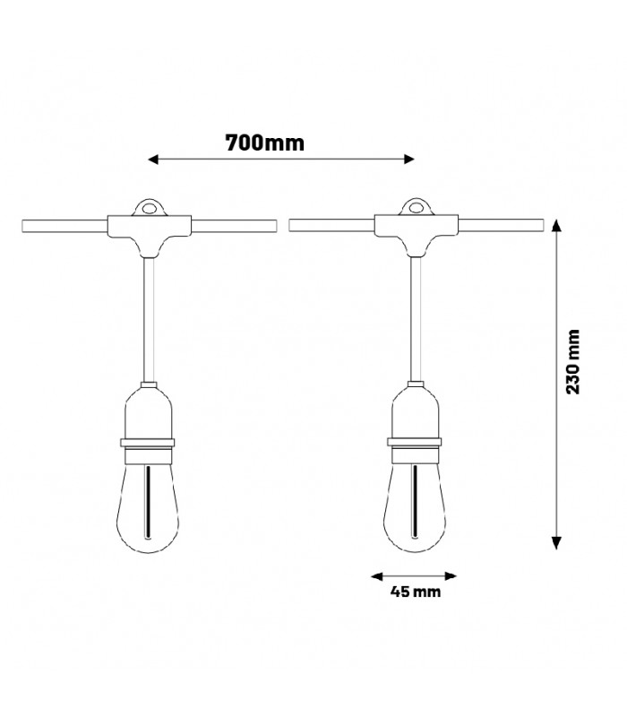 Guirnalda Led Solar 3W 100Lm 10 Bombillas E27 IP65
